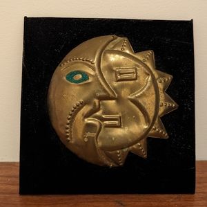 Sun & Moon Velvet Gold Wall Art Decor